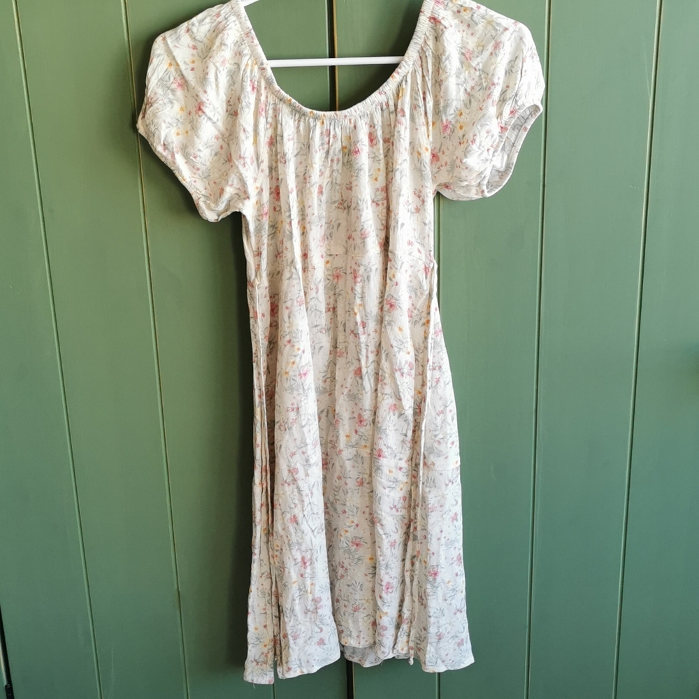 Babydoll prarie puff sleeve floral mini dress